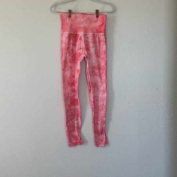Free People FP Movement Seamless Peach Tie Dye Leggings Good Karma M L NEW $88 - Picture 2 of 10